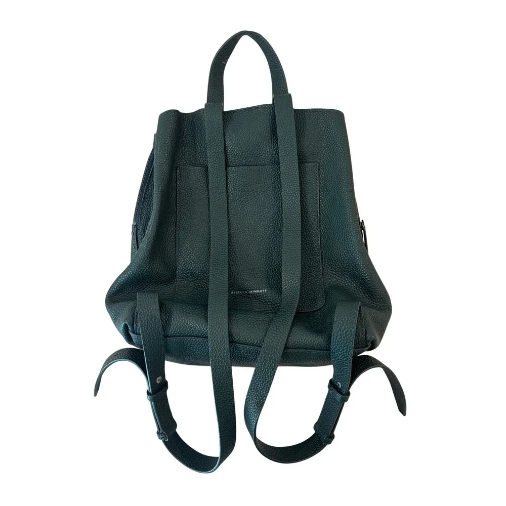 Rebecca‎ Minkoff Darren Signature Leather Backpack Bottle Green Gunmetal